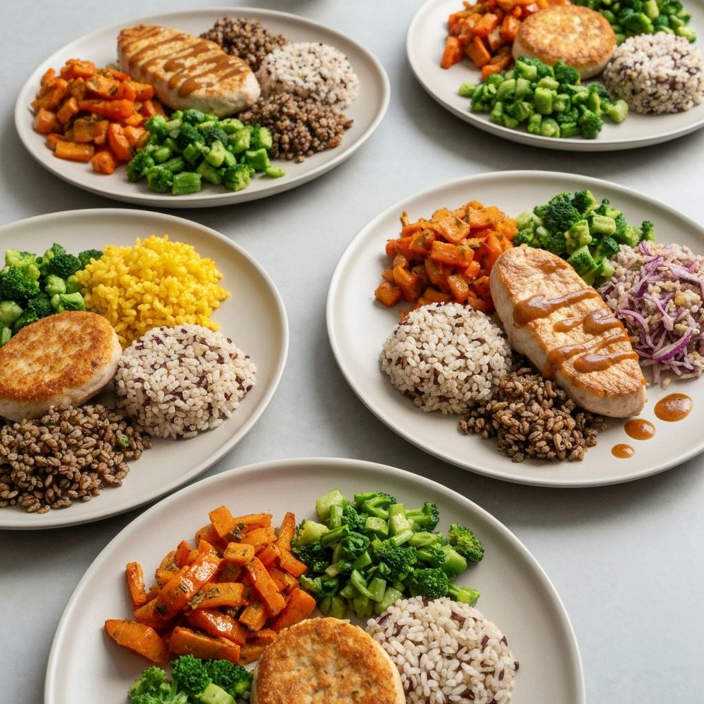 Tasapainoiset ateriat vitamiineilla ja ravintoaineilla